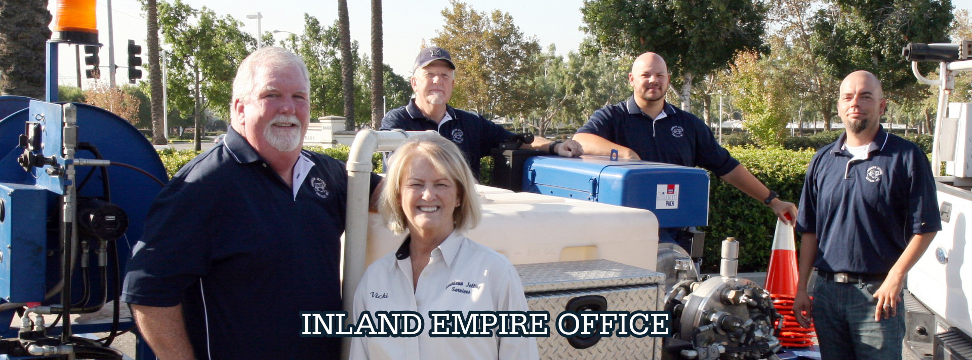 Inland Empire Office Staff with our Jetting Machines on a Sunny Day